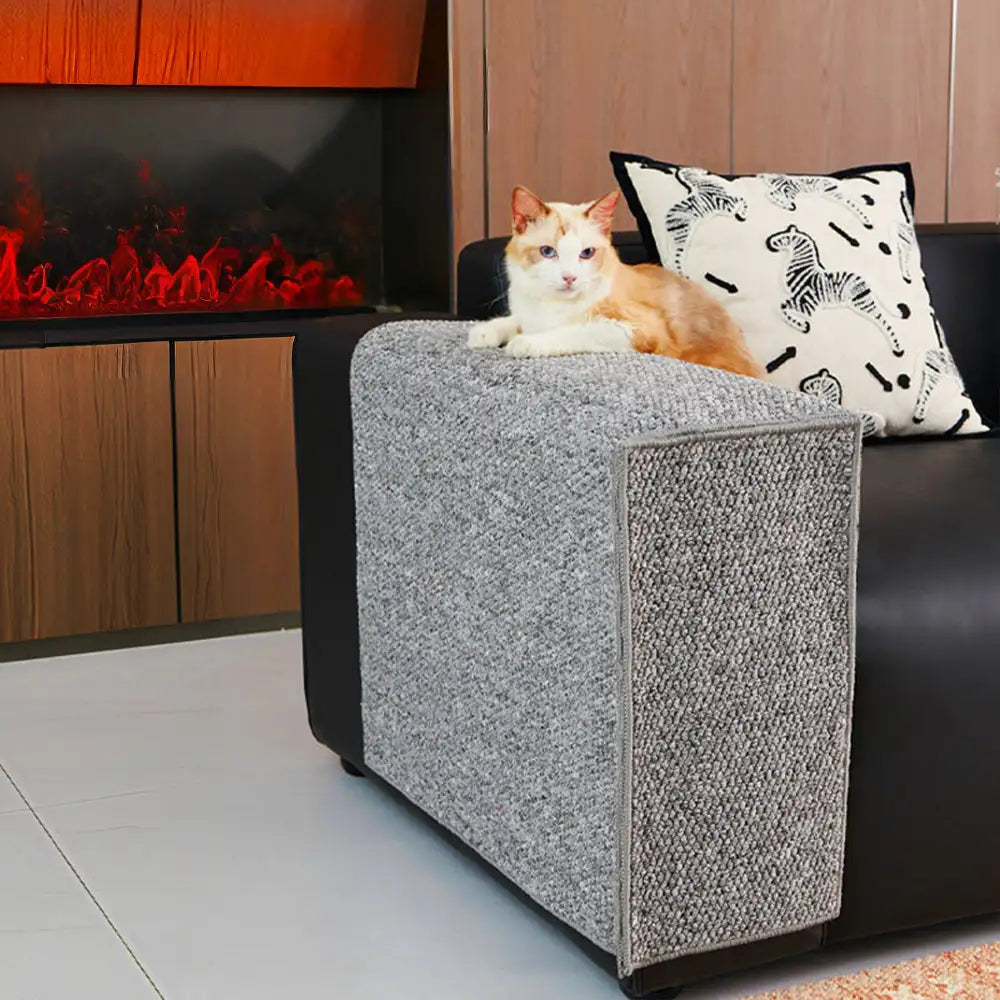 Faux-Sisal Sofa Armrest Cover — Scratch-Resistant Protector for Cats