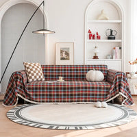 Festive Plaid Color-Block Sofa Cover for Stylish Couch Decor