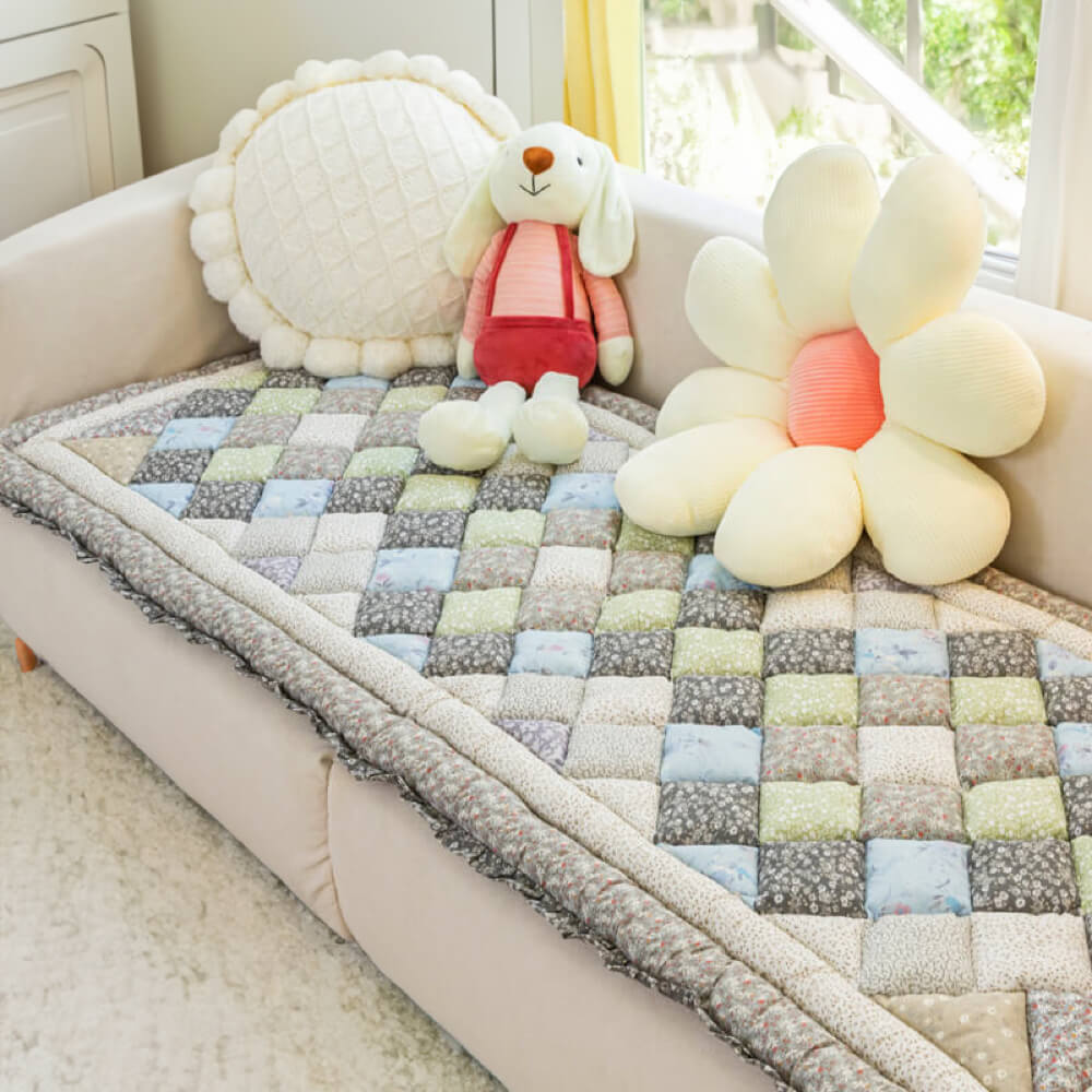 Floral Handmade Pure Cotton Protective Couch Cover - Soft, Durable & Elegant