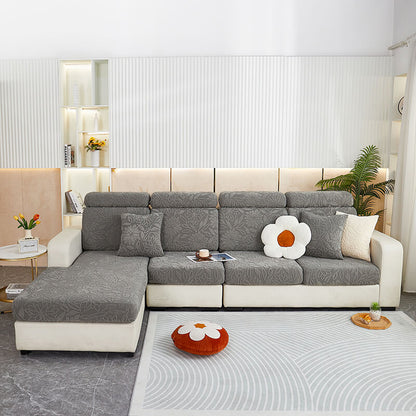 Floral Velvet Stretch Sofa Protector — Full-Wrap Couch Cover