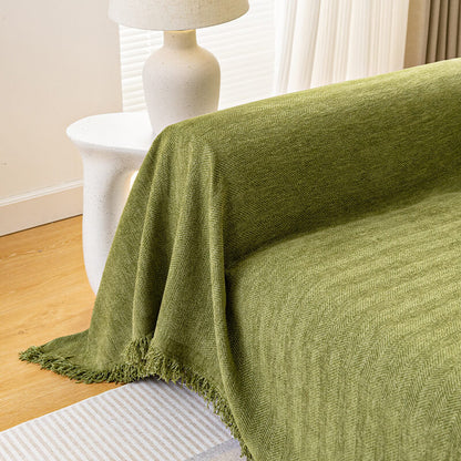 Full-Coverage Herringbone Chenille Sofa Protector - Durable Wear-Resistant Couch Cover