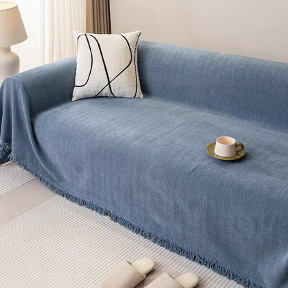 Full-Coverage Herringbone Chenille Sofa Protector - Durable Wear-Resistant Couch Cover
