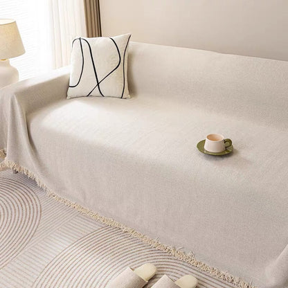 Full-Coverage Herringbone Chenille Sofa Protector - Durable Wear-Resistant Couch Cover