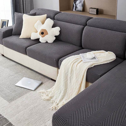 All‑Around Protection: Fully Wrapped Herringbone Couch Cover
