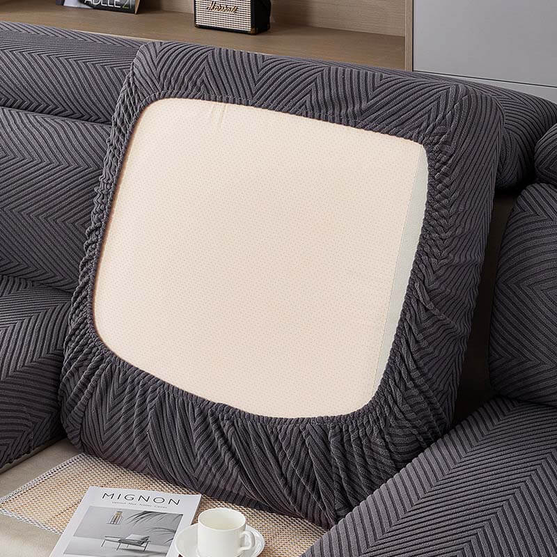 All‑Around Protection: Fully Wrapped Herringbone Couch Cover