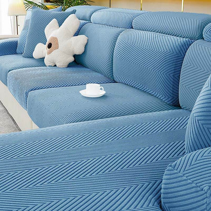 All‑Around Protection: Fully Wrapped Herringbone Couch Cover