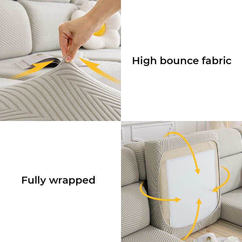 All‑Around Protection: Fully Wrapped Herringbone Couch Cover