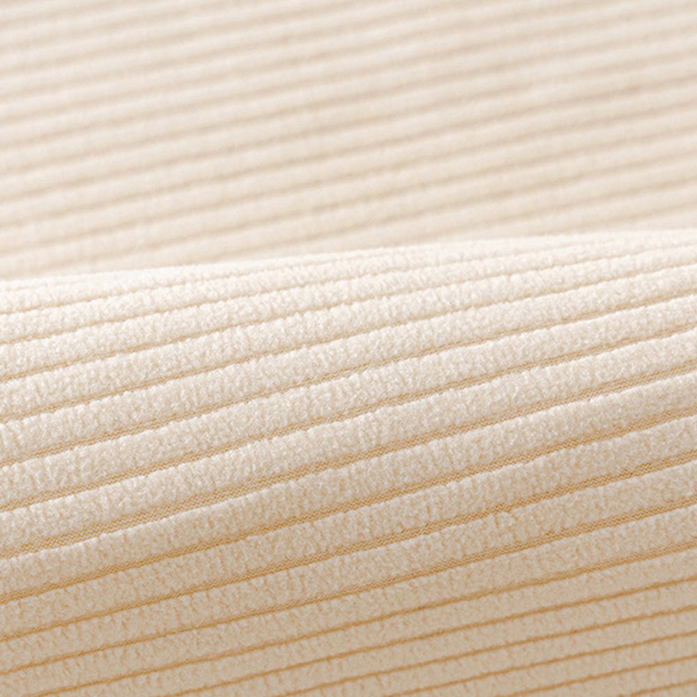 Cozy Contemporary Cream Vertical Stripe Fleece Couch Cover for All Seasons