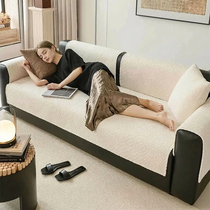 All-Season Breathable Chenille Sofa Cover—Scratch-Resistant Protection for Your Couch