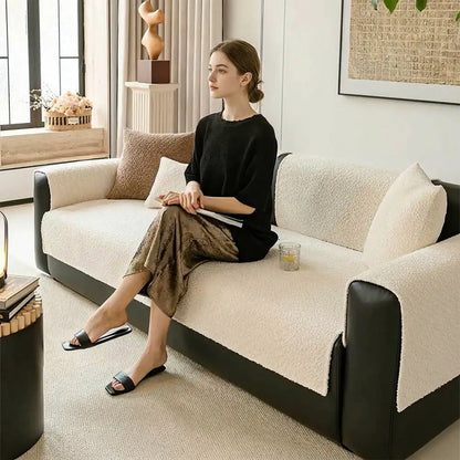 All-Season Breathable Chenille Sofa Cover—Scratch-Resistant Protection for Your Couch