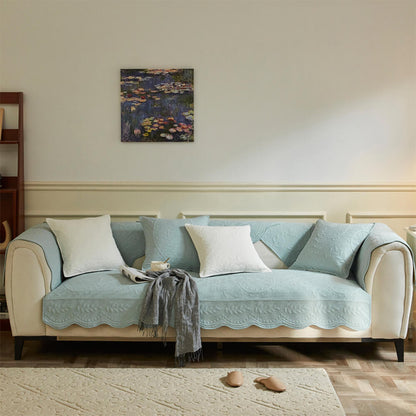 Boho Woven Textured Cotton Couch Cover – Breathable Farmhouse Style