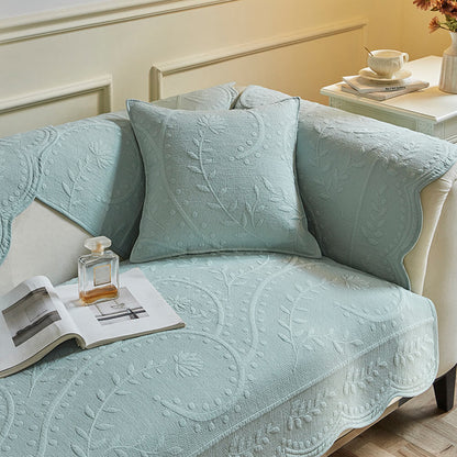 Boho Woven Textured Cotton Couch Cover – Breathable Farmhouse Style