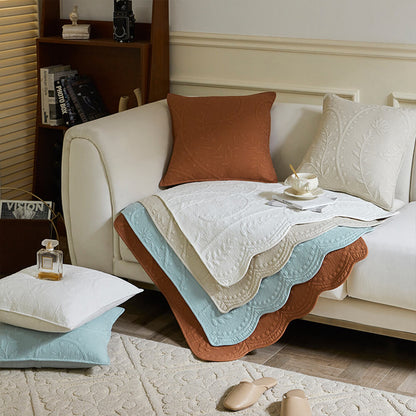 Boho Woven Textured Cotton Couch Cover – Breathable Farmhouse Style