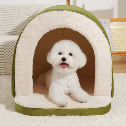Cozy Cave-Style Warm Sleep Den for Cats & Dogs - Deep, Snug Hideaway