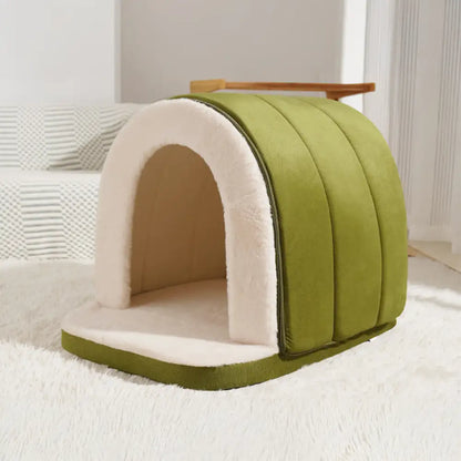 Cozy Cave-Style Warm Sleep Den for Cats & Dogs - Deep, Snug Hideaway