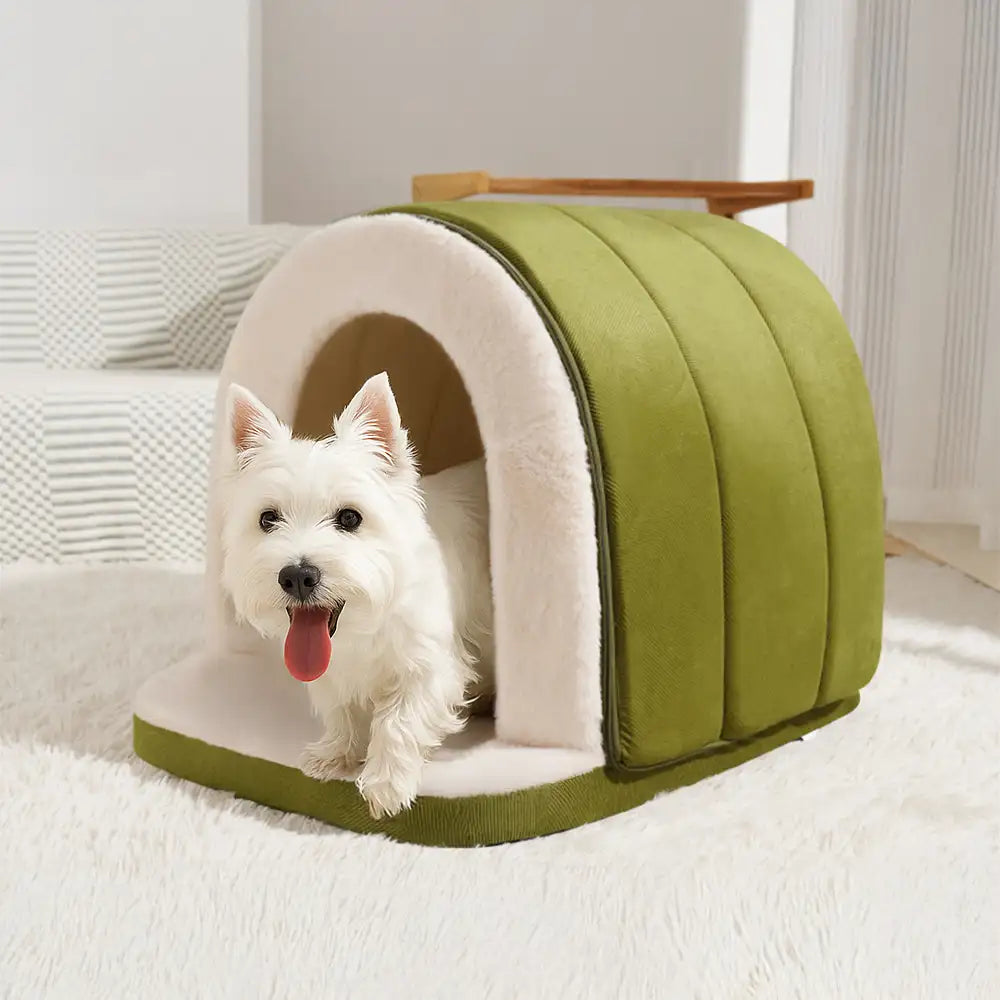 Cozy Cave-Style Warm Sleep Den for Cats & Dogs - Deep, Snug Hideaway