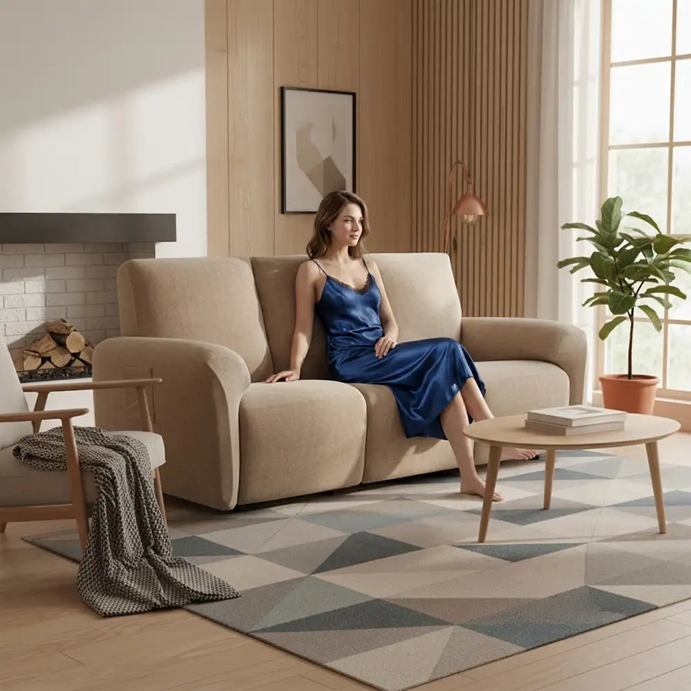 Luxurious Chenille Herringbone Elastic Full-Coverage Recliner Couch Cover