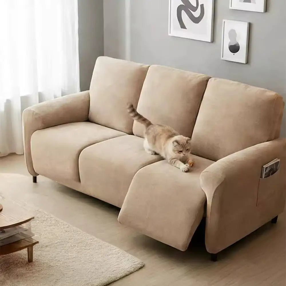 Luxurious Chenille Herringbone Elastic Full-Coverage Recliner Couch Cover