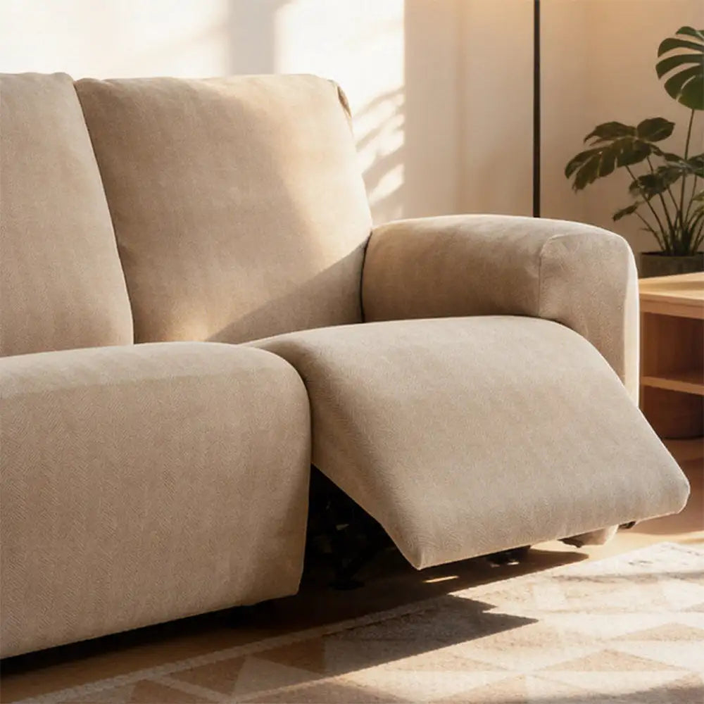 Luxurious Chenille Herringbone Elastic Full-Coverage Recliner Couch Cover