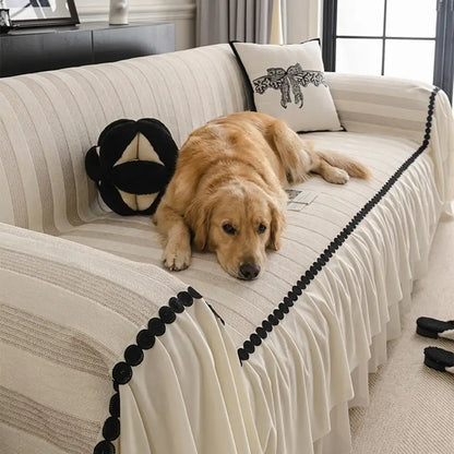 Chenille Scratch-Resistant Pet-Friendly Sofa Protector, Non-Slip Couch Cover