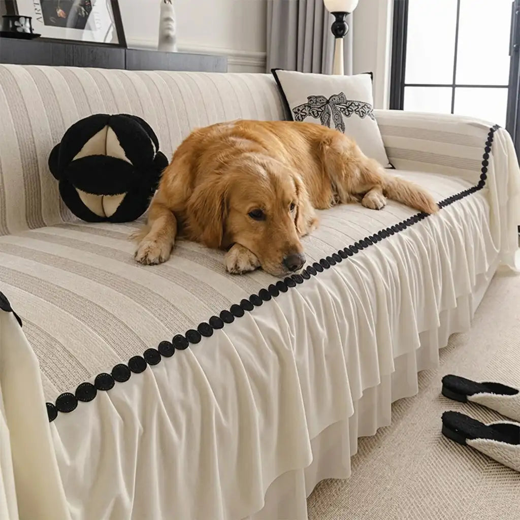 Chenille Scratch-Resistant Pet-Friendly Sofa Protector, Non-Slip Couch Cover