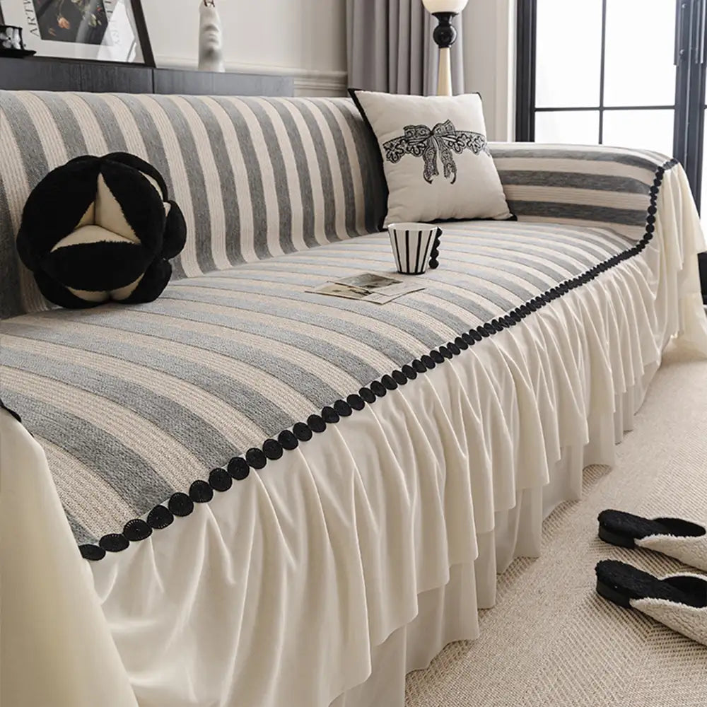 Chenille Scratch-Resistant Pet-Friendly Sofa Protector, Non-Slip Couch Cover