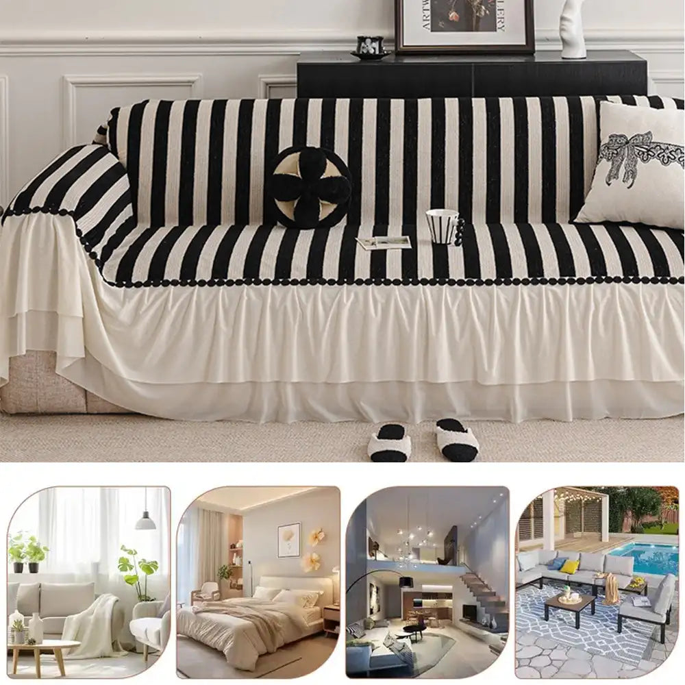 Chenille Scratch-Resistant Pet-Friendly Sofa Protector, Non-Slip Couch Cover