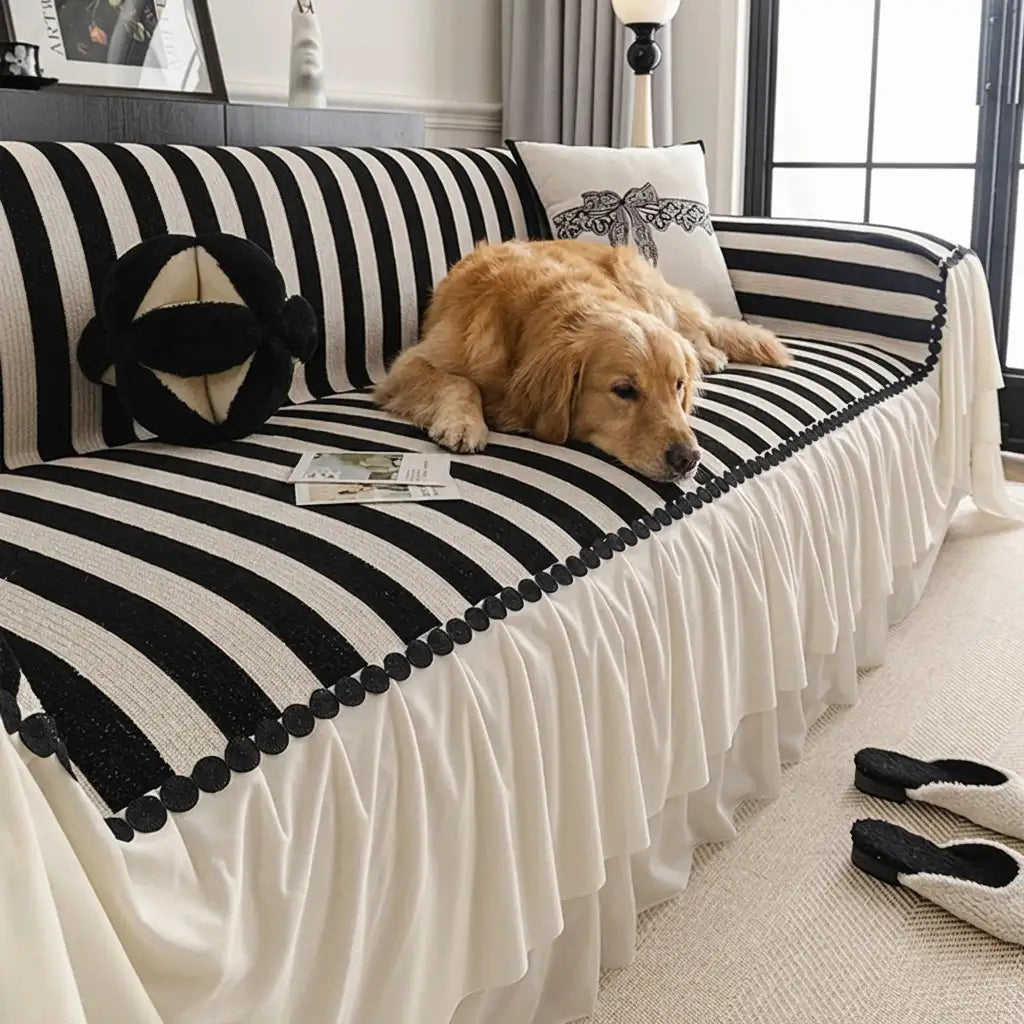 Chenille Scratch-Resistant Pet-Friendly Sofa Protector, Non-Slip Couch Cover