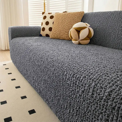 Cream-Style Seersucker Armchair Cover - Breathable, Stretchy, Full-Coverage Magic-Fit