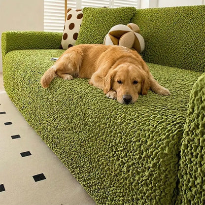 Cream-Style Seersucker Armchair Cover - Breathable, Stretchy, Full-Coverage Magic-Fit