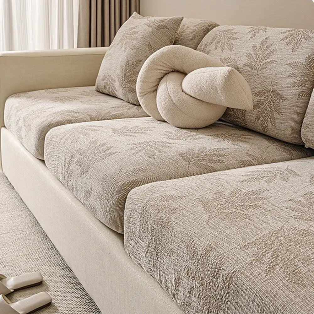 All-Season Elastic Chenille Couch Cover - Anti-Scratch, Full-Coverage Protection