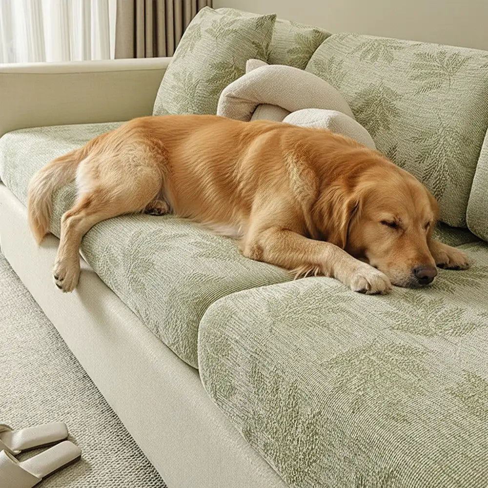 All-Season Elastic Chenille Couch Cover - Anti-Scratch, Full-Coverage Protection