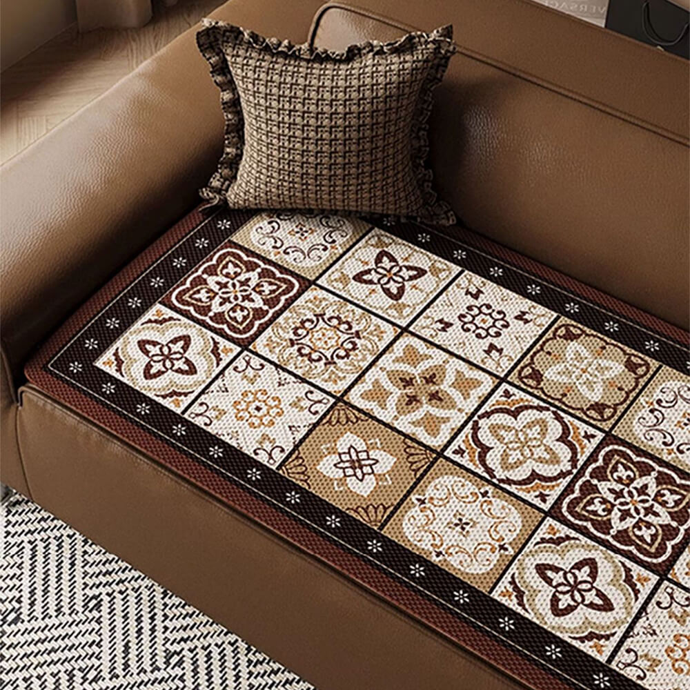 Elegant Bohemian Ice-Silk Breathable Couch Cover - Lightweight, Luxurious Protection for Your Sofa