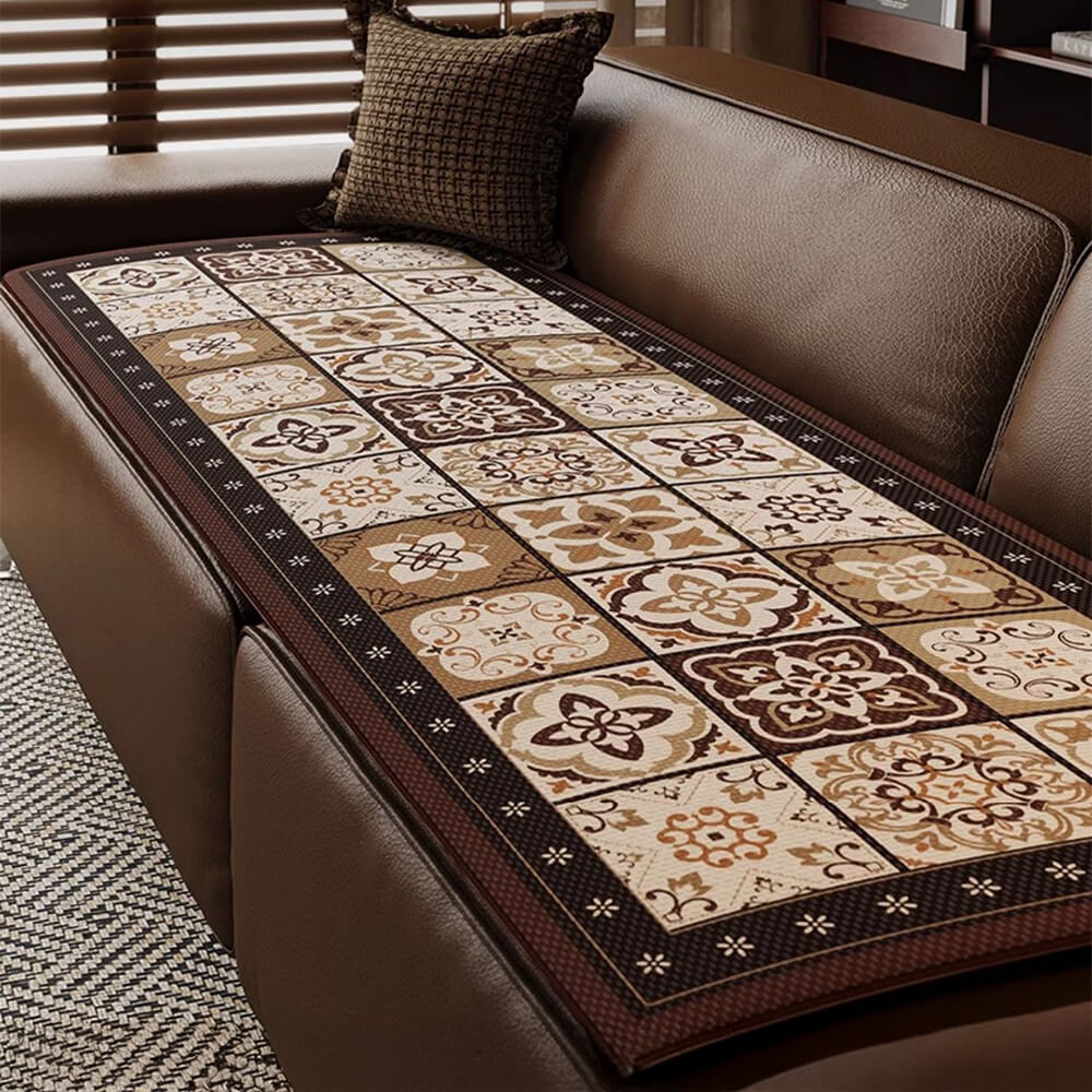 Elegant Bohemian Ice-Silk Breathable Couch Cover - Lightweight, Luxurious Protection for Your Sofa