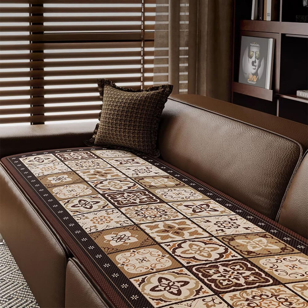 Elegant Bohemian Ice-Silk Breathable Couch Cover - Lightweight, Luxurious Protection for Your Sofa