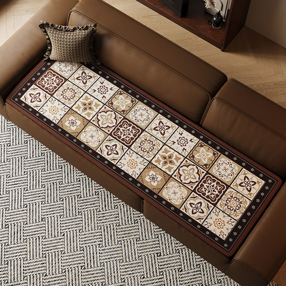 Elegant Bohemian Ice-Silk Breathable Couch Cover - Lightweight, Luxurious Protection for Your Sofa