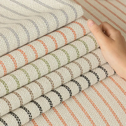 Elegant Faux Cotton-Linen Chenille Striped Couch Cover - Breathable, Scratch-Resistant Protection