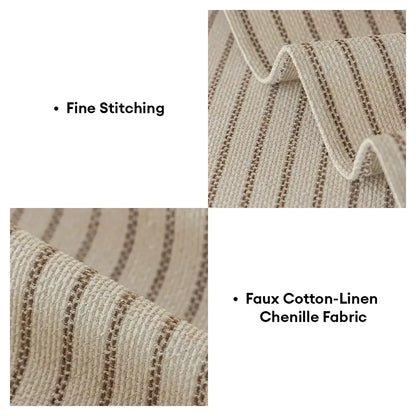 Elegant Faux Cotton-Linen Chenille Striped Couch Cover - Breathable, Scratch-Resistant Protection