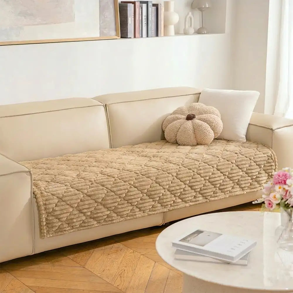Fluffy Fuzzy Pet-Friendly Sofa Protector — Washable Couch Cover & Pet Mat