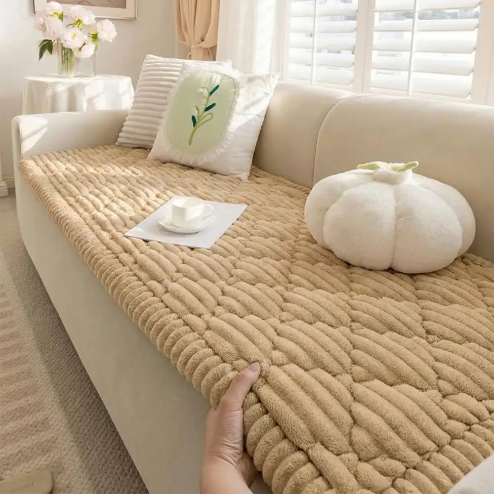 Fluffy Fuzzy Pet-Friendly Sofa Protector — Washable Couch Cover & Pet Mat