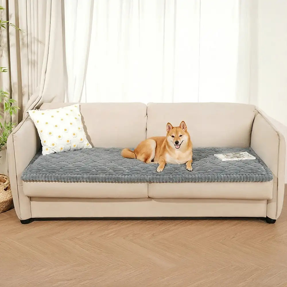 Fluffy Fuzzy Pet-Friendly Sofa Protector — Washable Couch Cover & Pet Mat