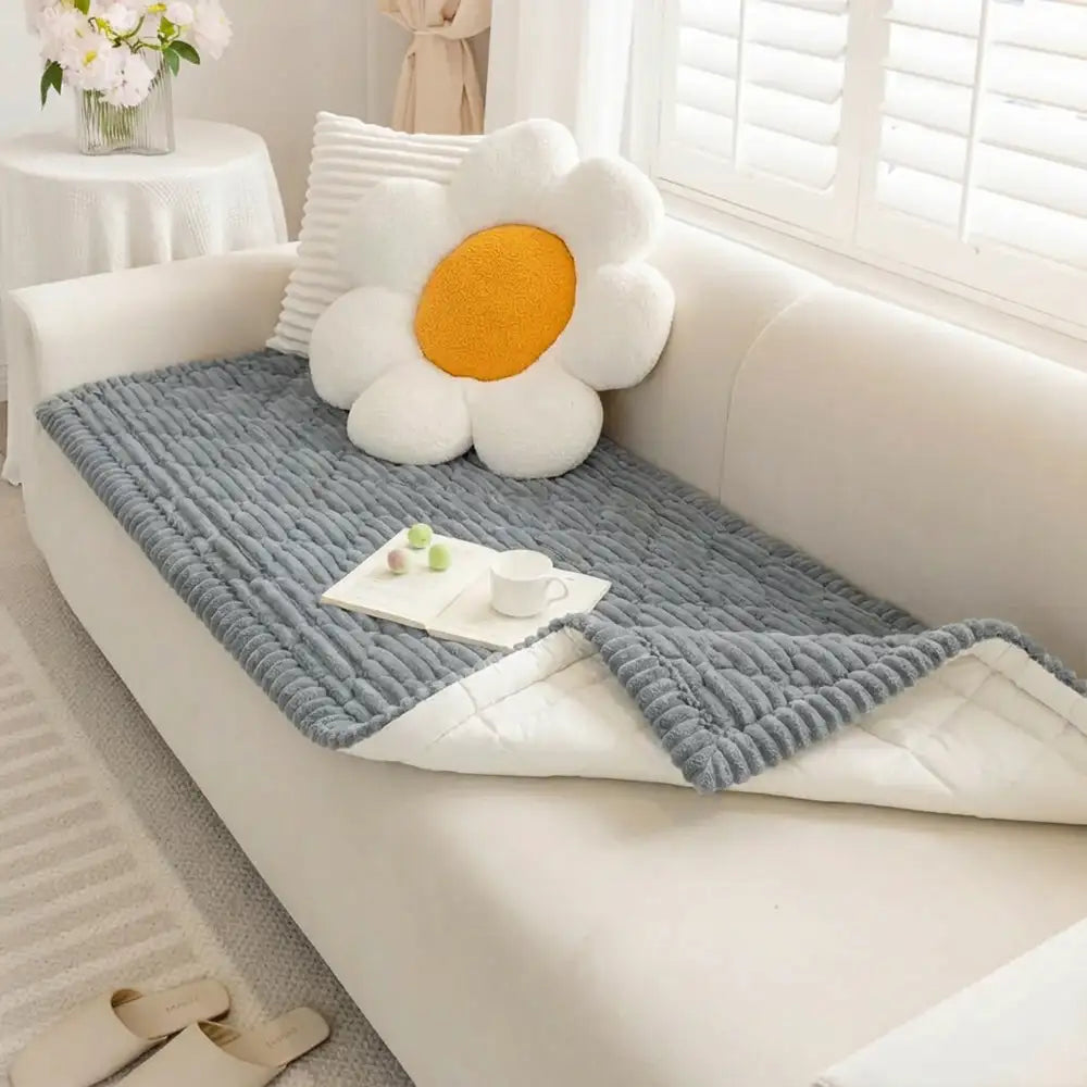 Fluffy Fuzzy Pet-Friendly Sofa Protector — Washable Couch Cover & Pet Mat