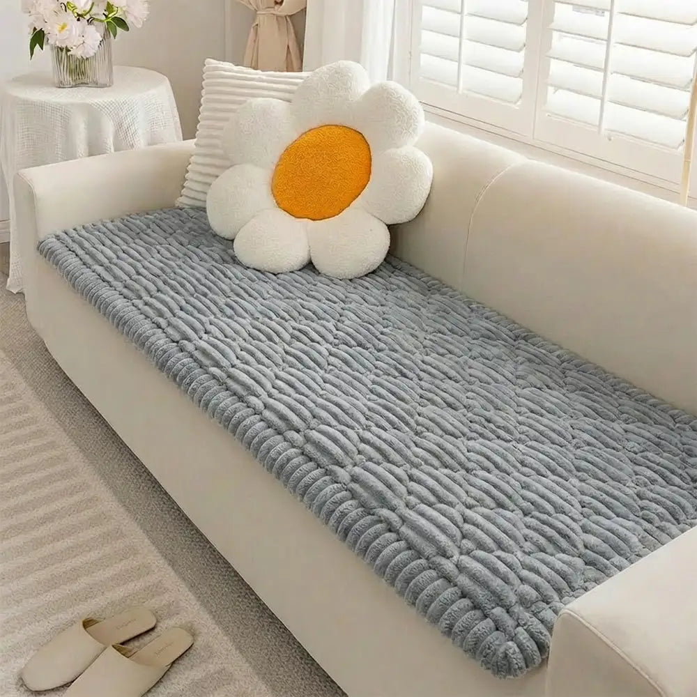 Fluffy Fuzzy Pet-Friendly Sofa Protector — Washable Couch Cover & Pet Mat
