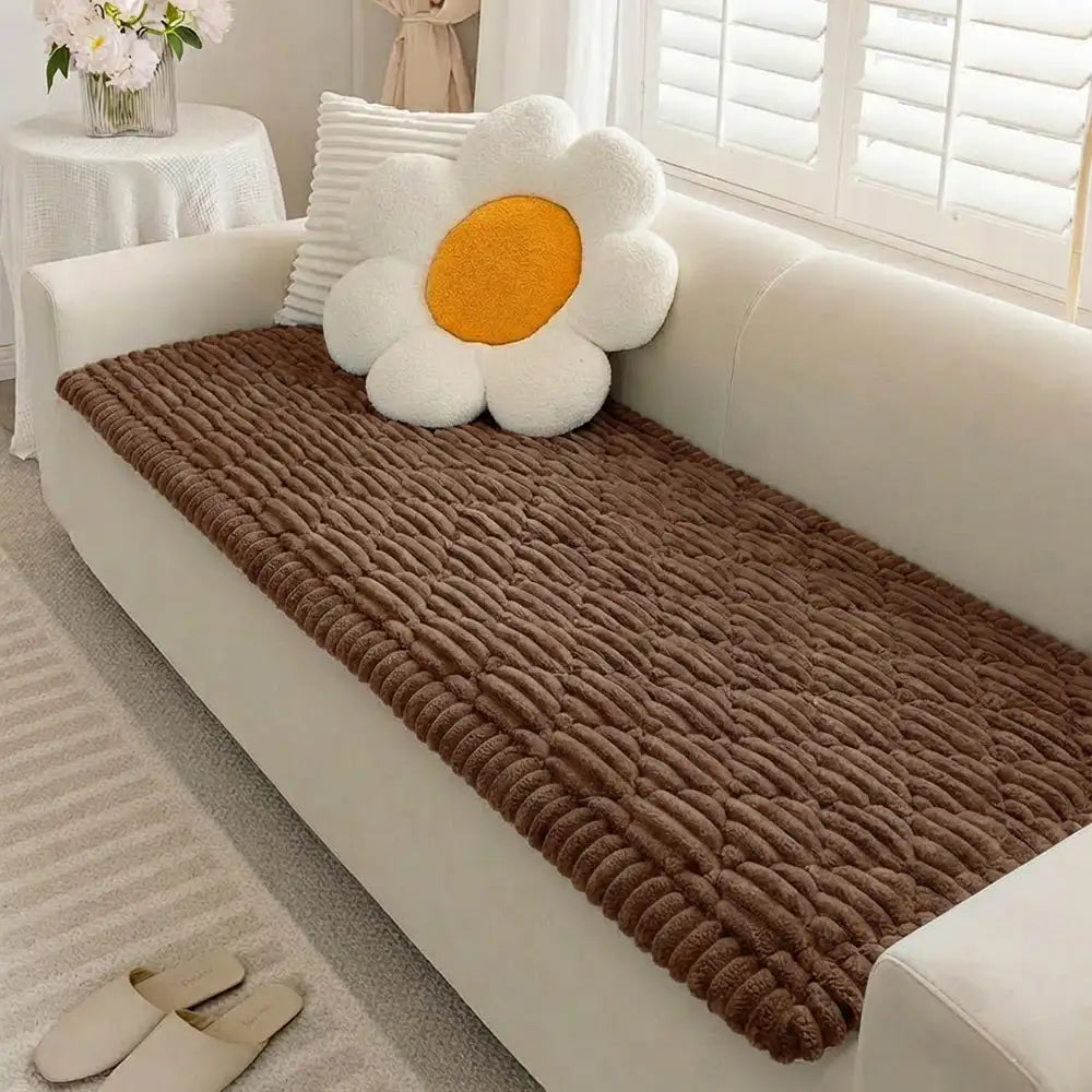 Fluffy Fuzzy Pet-Friendly Sofa Protector — Washable Couch Cover & Pet Mat