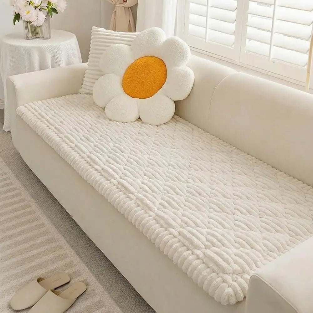 Fluffy Fuzzy Pet-Friendly Sofa Protector — Washable Couch Cover & Pet Mat