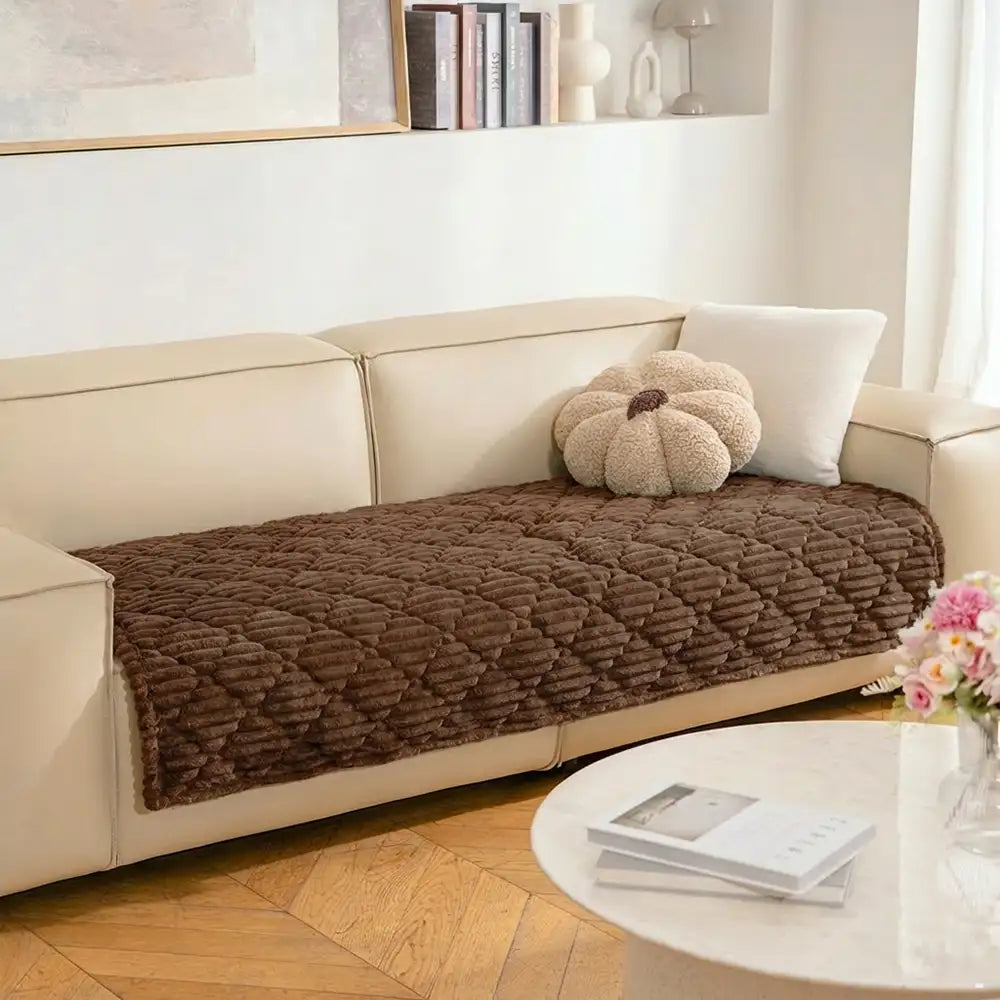 Fluffy Fuzzy Pet-Friendly Sofa Protector — Washable Couch Cover & Pet Mat