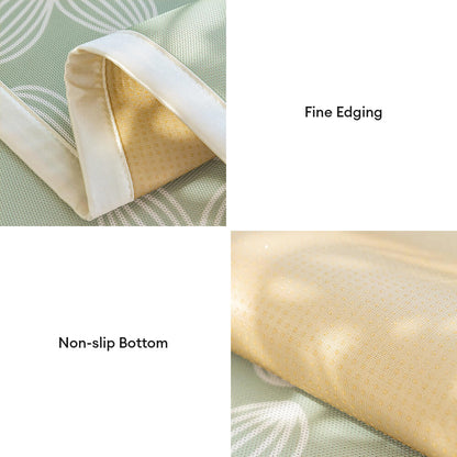 Fresh Floral Ice-Silk Cooling Couch Cover with Non-Slip Grip