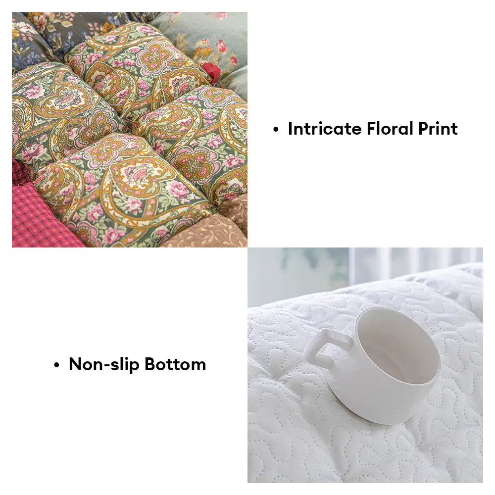 Handmade Vintage Floral Plush Pet Mat — Cushioned, Non-Slip Couch Cover