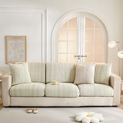 Herringbone Chenille Anti-Slip Couch Cover - Magic-Fit, Easy-Install Sofa Protector