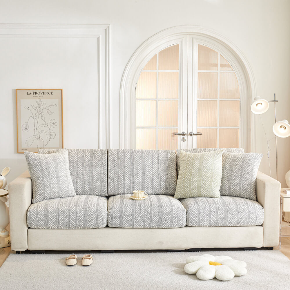 Herringbone Chenille Anti-Slip Couch Cover - Magic-Fit, Easy-Install Sofa Protector